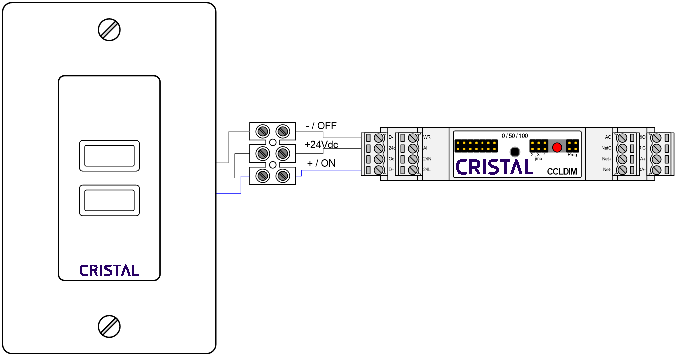 Wiring with push buttons