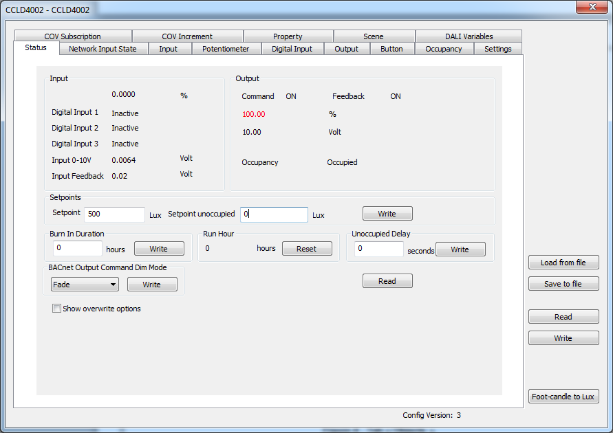 Status window