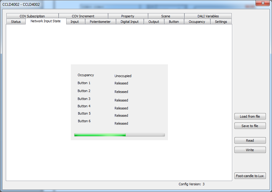 Network Input State window