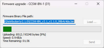 BACnet Browser Firmware upgrade window