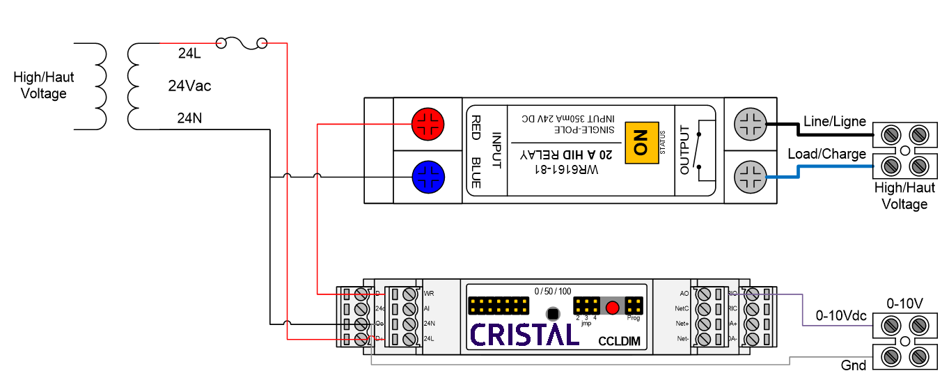 Branchements avec relais WR-6161